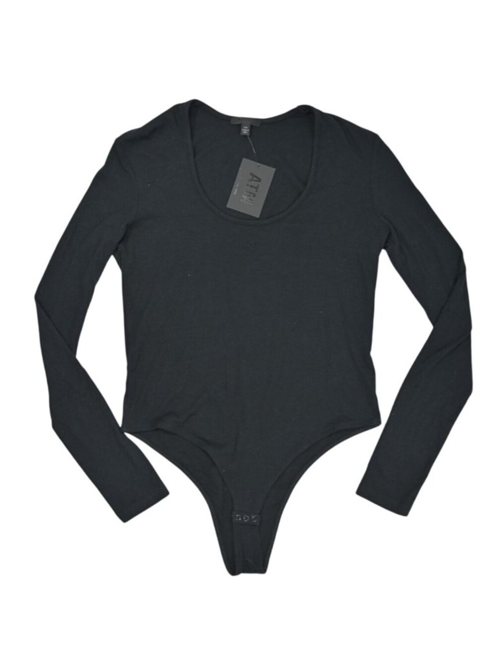 ATM Modal Rib Scoop Neck Bodysuit in Black